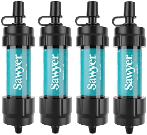 Sawyer Products SP3404 Mini Water Filtration System, Filter and Cleaning Plunger only, 4-Pack, Teal by SawyerProducts