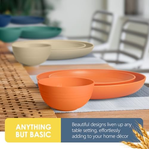 Teivio 32-Piece Plates and Bowls Sets for 8,Colorful Kitche Dinnerware Sets - Image 6