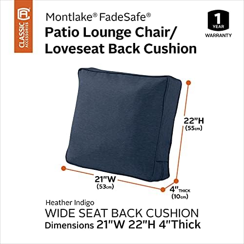 Classic Accessories Montlake FadeSafe Patio Lounge Chair/LoveSeat Back Cushion, 21 x 22 x 4 Inch, Heather Indigo, Patio Furniture Cushions - Image 2