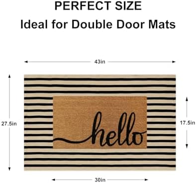 Fall Front Door Mat 2.3'x3.6', Cotton Washable Striped Outdoor Rug - Image 2