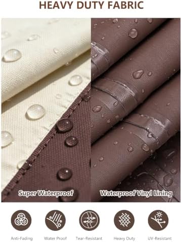 Rileytee Patio Furniture Set Covers Waterproof 4Pcs,Beige & Brown,Medium - Image 2
