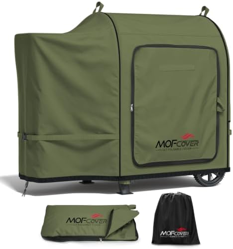 Foldable Grill Cover for Pit Boss 700FB 73700, Waterproof 600D Heavy Duty Wood Pellet Smoker Cover, Fade＆Tear Resistant Pellet Grill Cover for Lexington 500 540,Green by Unknown