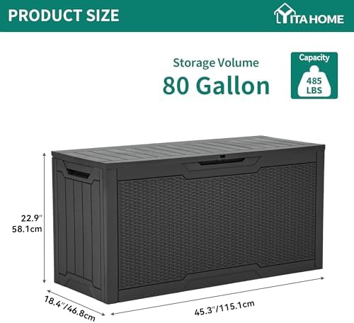 YITAHOME 80 Gallon Resin Deck Box - Image 6