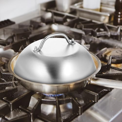 2 Pcs 9 Inch Stainless Steel Griddle Melting Cheese Dome Wok Lids- Commercial Grade Basting and Steaming Cover- Best for Use in Flat Top Grills - Image 6