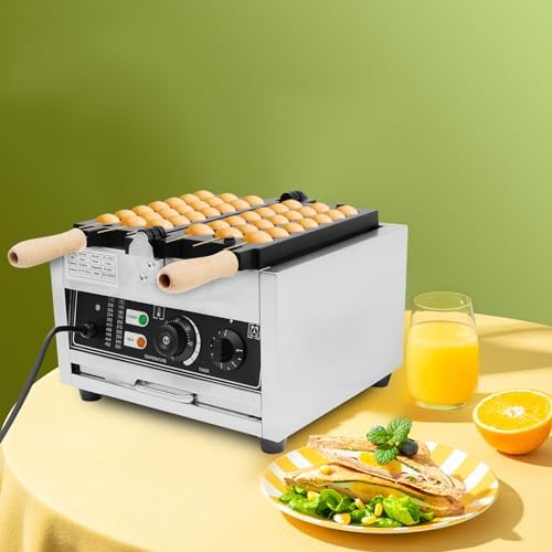 3-Grid Commercial Waffle Maker, 1500W Electric Mini Egg-Shaped Waffle Machine, Stainless Steel Waffle Iron Baker with Non-Stick Coating, 122-572℉ Temperature Adjustable - Image 7