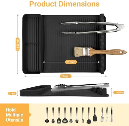 Silicone Grill Mat for Blackstone Griddles, 1 Pack, Black Gift Box - Image 2