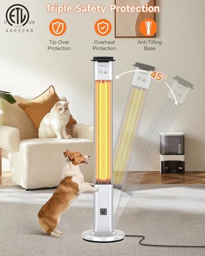 blessny 48.5" Large Electric Standing Heater for Patio, Garage & Workshop - Image 5