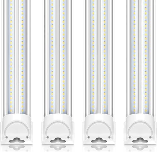 Barrina T8 LED Shop Lights 8FT, 100W 15000LM 5000K, High Output, 4 Packs by Barrina