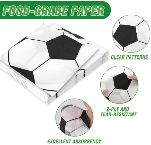 100 Pcs Disposable Soccer Party Tableware Set for 25 Guests - Image 4