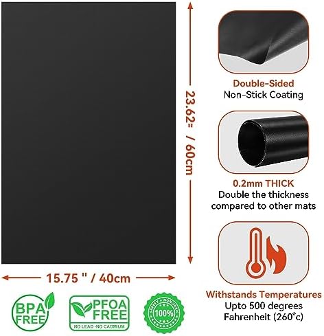Oven Liners for Bottom of Oven, 2 Pack Reusable Large Thick Heavy Duty Teflon Oven Mat Set, Non Stick Oven Mats for Bottom of Electric Oven Gas Oven Toaster Oven Microwave Stove Grill, Easy to Clean - Image 4