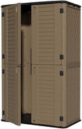 ZZM Large 67 Cu.ft Waterproof Storage Shed, Outdoor Storage Cabinet，Durable Resin Sheds for Patio Furniture, Garden Tools, Pool Accessories, Mower Storage (Coffee) by ZZM