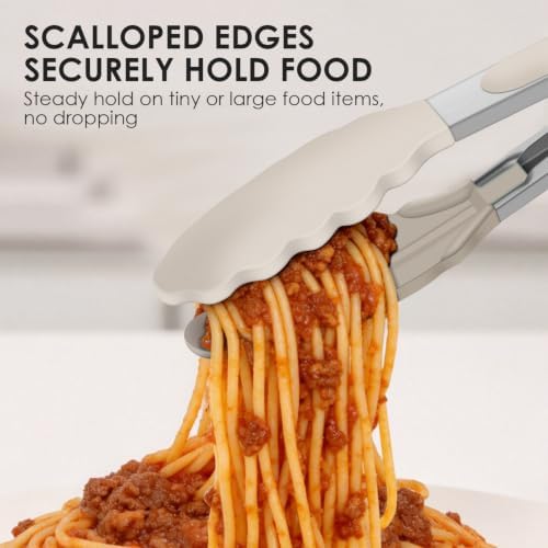 HOTEC Stainless Steel Kitchen Tongs with Silicone Tips, Set of 3-7",9" &12" - Image 5