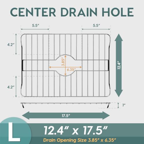 SunnyPoint 304 Stainless Steel Sink Protector Rack – Rust-Resistant Grid for Kitchen Sink Bottom, Scratch Prevention, Drainage Support – Fits Sinks 17.5" x 12.4", Center Drain Hole Required - Image 2