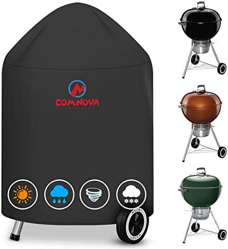 Comnova Charcoal BBQ Cover - Heavy Duty Waterproof for Weber Kettle, Cuisinart Kettle and More by MCOMNOVAOUTDOORS