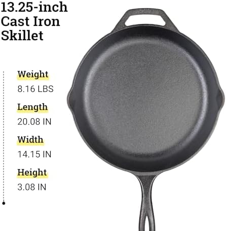 Lodge Chef Collection 13.25 In Pre-Seasoned Cast Iron Skillet, Perfect Sear - Image 6