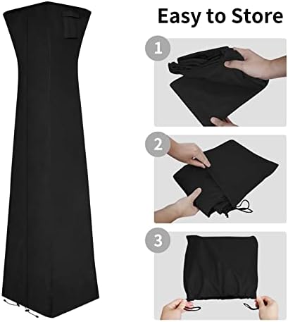 Easy-Going Pyramid Torch Patio Heater Cover, 90"H x 23"L x 23"W, Black - Image 5