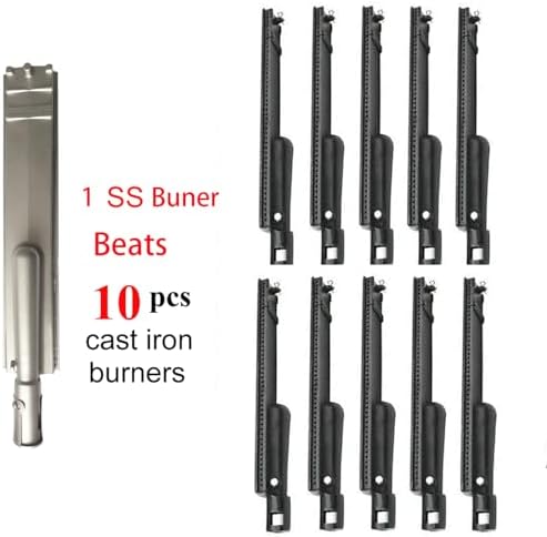 5pcs 16516 Stainless Steel Burners for Bull Grill Replacement Parts + 5pcs 16631 Flame Tamer Flavor Bar + 4pcs 16520 Heat Plate Shield Set,Fits for Bull, Lion, Cal Flame 5 Burner Gas Grills - Image 3