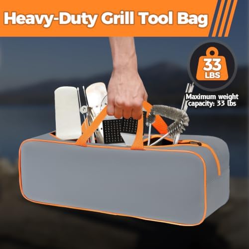 Grill Utensil Storage Bag for Outdoor Grilling, 24 x 8 x 8 in, Gray - Image 5