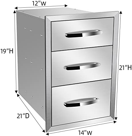 Outdoor Kitchen Drawers 14" W x 21" H x 21" D Stainless Steel - Image 2