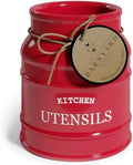 Barnyard Designs Ceramic Kitchen Utensil Holder Countertop 6.75″ (Red) by BarnyardDesigns