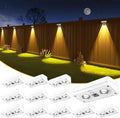 JOFIOS Solar Fence Lights 12 Pack, 50 Lumens Outdoor Fence Solar Lights with 12 Modes RGB Color Glow LED Solar Lights Outdoor Waterproof for Patio, Backyard, Deck, Fence, Railing.（White Shell） by JOFIOS