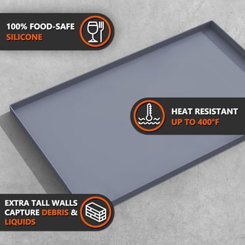 22" Silicone Griddle Mat for Blackstone 22 Inch Grill, Heavy Duty Food Grade Silicone Griddle Cover, Protect Your Grill from Dirt & Rust All Year Round (Gray) - Image 6