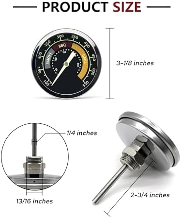 Accurate Grill Thermometer 2 Pcs for Oklahoma Joe’s Smoker, 3695528R06 for Longhorn/Highland Offset Smokers, Glowing Temperature Gauge for Charcoal/Wood/Pellet Grills with 13/16” mounting Hole - Image 4
