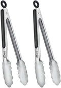 Hotec Tongs for Cooking Premium Stainless Steel Kitchen Tongs Set of 2-9" by Hotec
