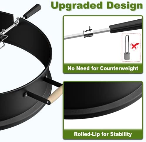SHINESTAR Upgraded Steel Weber Kettle Rotisserie Ring Kit Barbecue Tool Kit - Image 4