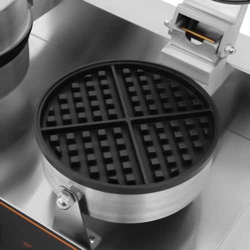 Commercial Waffle Maker, 2400W Electric Waffle Machine, Double-head Stainless Steel Waffle Iron Baker with Non-Stick Coating, 122-572℉ Temperature Adjustable - Image 3