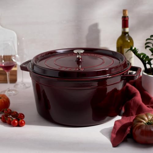 Staub Cast Iron 13.25-qt Round Cocotte - Grenadine, Made in France - Image 3