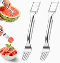 Watermelon Cutter Slicer,2-in-1 Stainless Steel Fruit Fork for Home Kitchen by Unknown