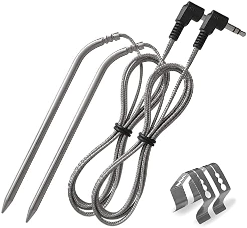 2 Pack High Temperature Meat Probe, Compatible with Camp Chef Wood Pellet Grills, Comes with 2pc BBQ Clip, Replace Stainless Steel Accessories by FCCUM