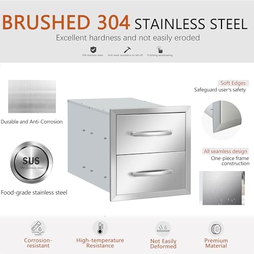 Outdoor Kitchen Drawers 14" W x 15" H x 23" D Stainless Steel - Image 5