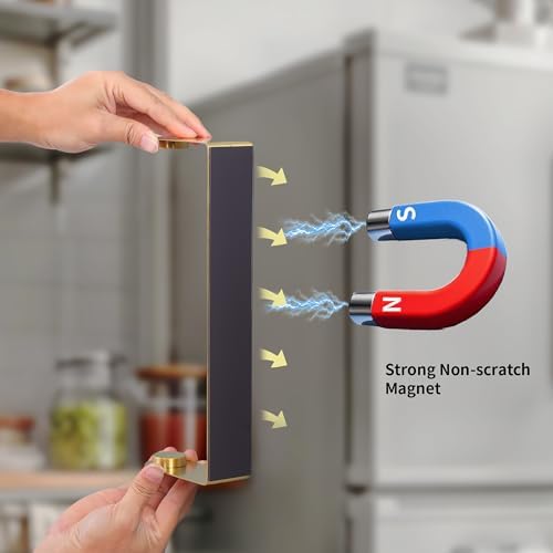 DELITON Gold Paper Towel Holder Magnetic, Strong Magnet Paper Towel Rack for Refrigerator, RVs, Kitchen, Grill, Fit Most Paper Roll, Stainless Steel - Image 2