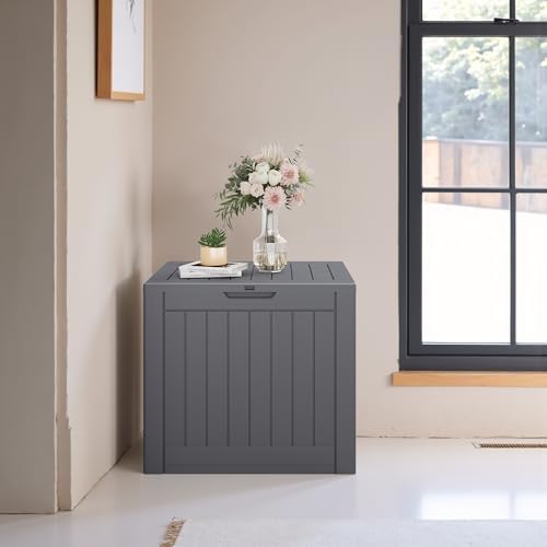 JUMMICO 42 Gallon Resin Deck Box Waterproof Outdoor Storage Box - Image 3