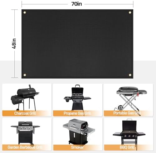 Grill Mat for Blackstone Griddle Accessories 28 & 36in, 70 x 48 x 0.02in - Image 2