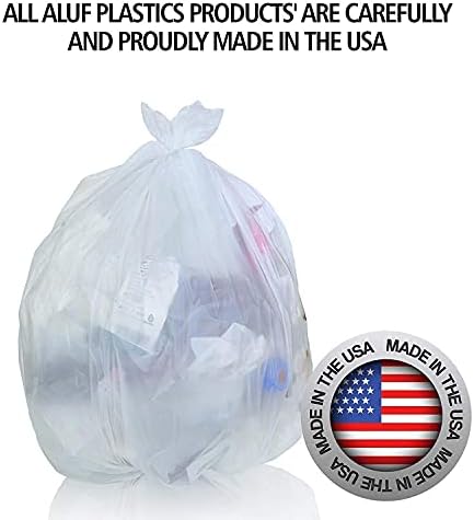 Aluf Plastics 6-8 Gallon 6 Micron (eq) Clear Trash Bags 24" x 24" 4000 Bags - Image 6