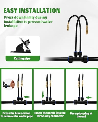 66FT Drip Irrigation System with 40 Nozzles, Automatic Drip Irrigation Kit, Garden Watering System with Dual-Head 360° Bendable Spray Nozzles for Lawn, Raised Bed (66FT, 40 Nozzles) - Image 6