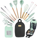 Camping Cooking Utensils Set, Silicone Cookware for Travel BBQ by Camkinger