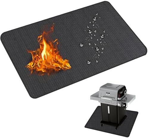Under Grill Mat – Fireproof, Waterproof & Oil-Proof BBQ Deck Protector – Double-Sided Grill Pad for Outdoor Grills – Compatible with Ninja FlexFlame PG301 PG305 by Unknown