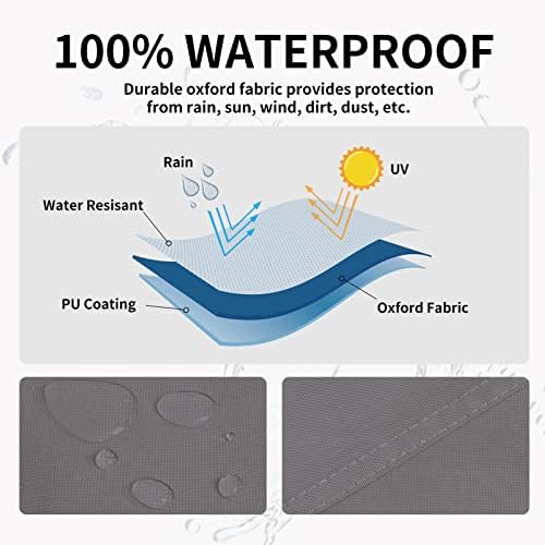 Easy-Going Patio Heater Cover, 89"H x 33"D x 19"B, Grey - Image 3