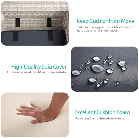 Outdoor Patio Furniture Set PE Wicker Rattan Outdoor Sectional Sofa - Image 4