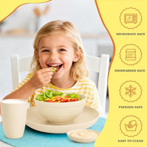 16 PCS Camping Dishes Set for 4, Unbreakable Plates and Bowls Set - Image 4