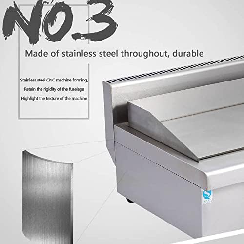 Double Gas Griddle Grill Smooth LPG Commercial Stainless Steel Heavy Duty Restaurant Outdoor Griddle Gas Baking Plate Burger Grill Large Non-Stick Burners Flat Hot Plate for Home and Commercial,720 - Image 6