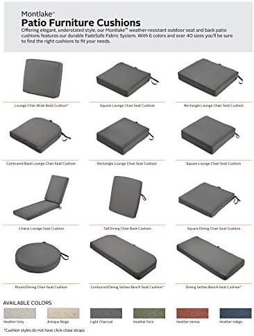 Classic Accessories Montlake Water-Resistant 19 x 20 x 4 Inch Patio Lounge Back Cushion, Light Charcoal Grey, Outdoor Loveseat Cushions - Image 6