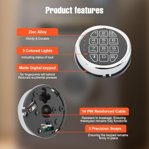 Electronic Safe Lock Kit Replacement with Digital Keypad and Solenoid Lock - Image 4