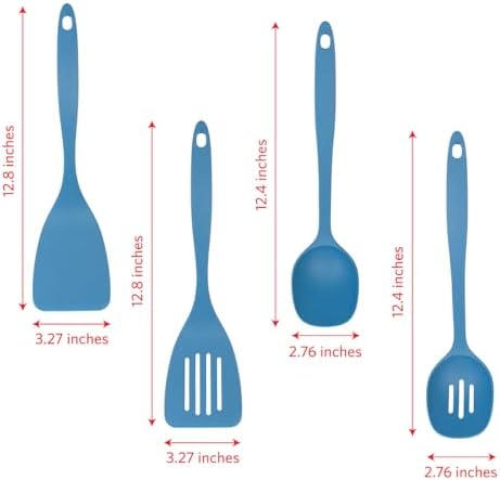 Glad Kitchen Utensils Set, 8pcs - Nonstick Cooking Tools with Utensil Holder - Nylon Spoon, Ladle, Skimmer, Spaghetti Server, and Turner Spatula Set - Dishwasher Safe, Blue - Image 4