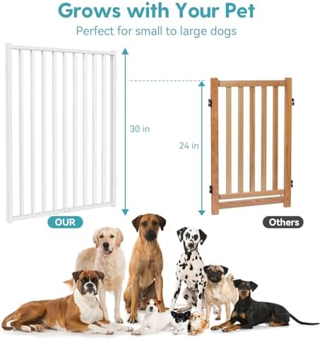 No Pawblems Freestanding Dog Gate with Door for Indoor & Outdoor, 30'' Tall - Image 5