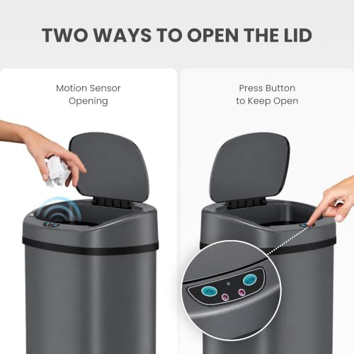 SensorCan 13 Gal Automatic Sensor Trash Can with Lid | Filter | AC Adapter - Image 3